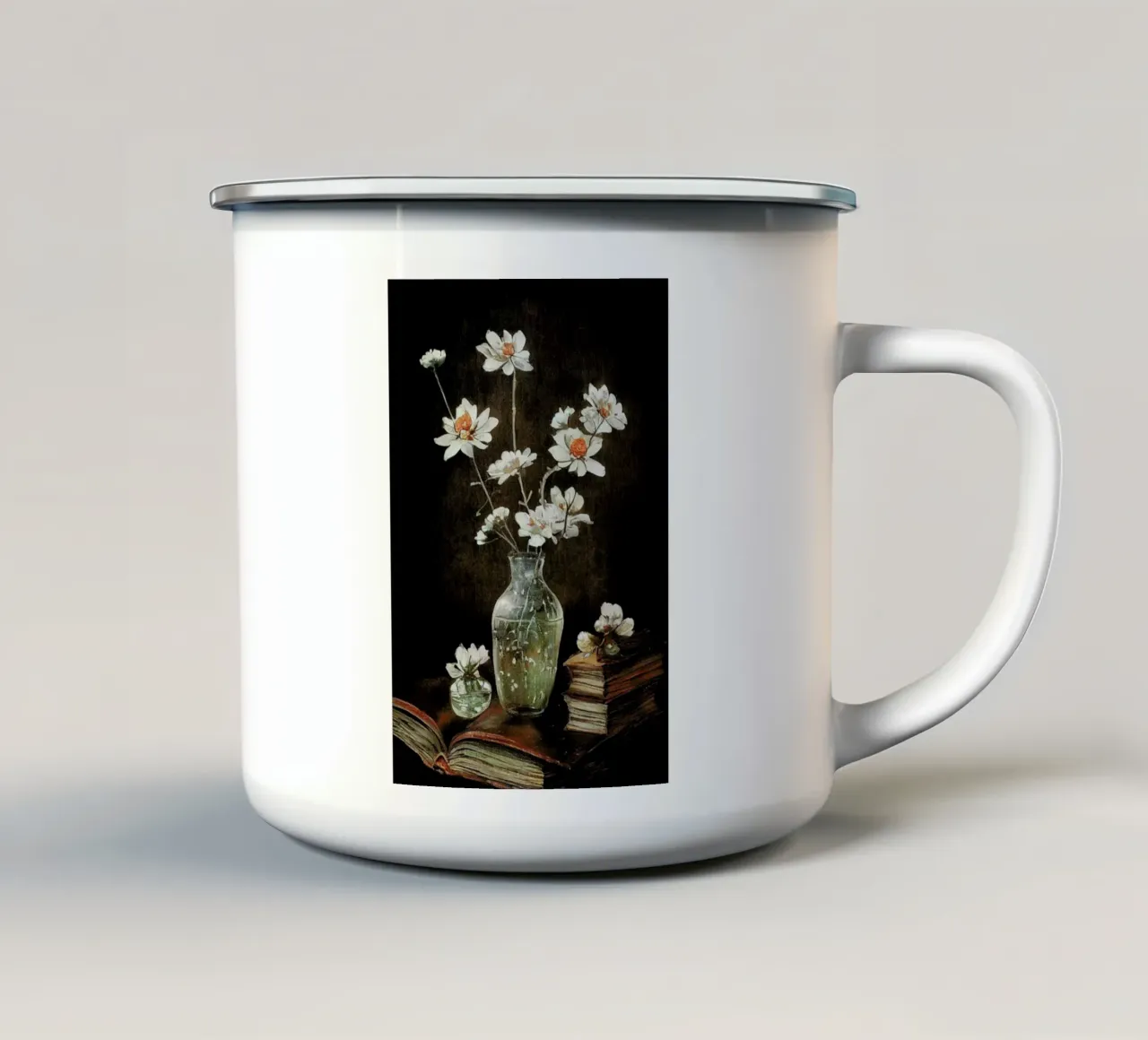 Stilllife With Books tazza in smalto da treechild