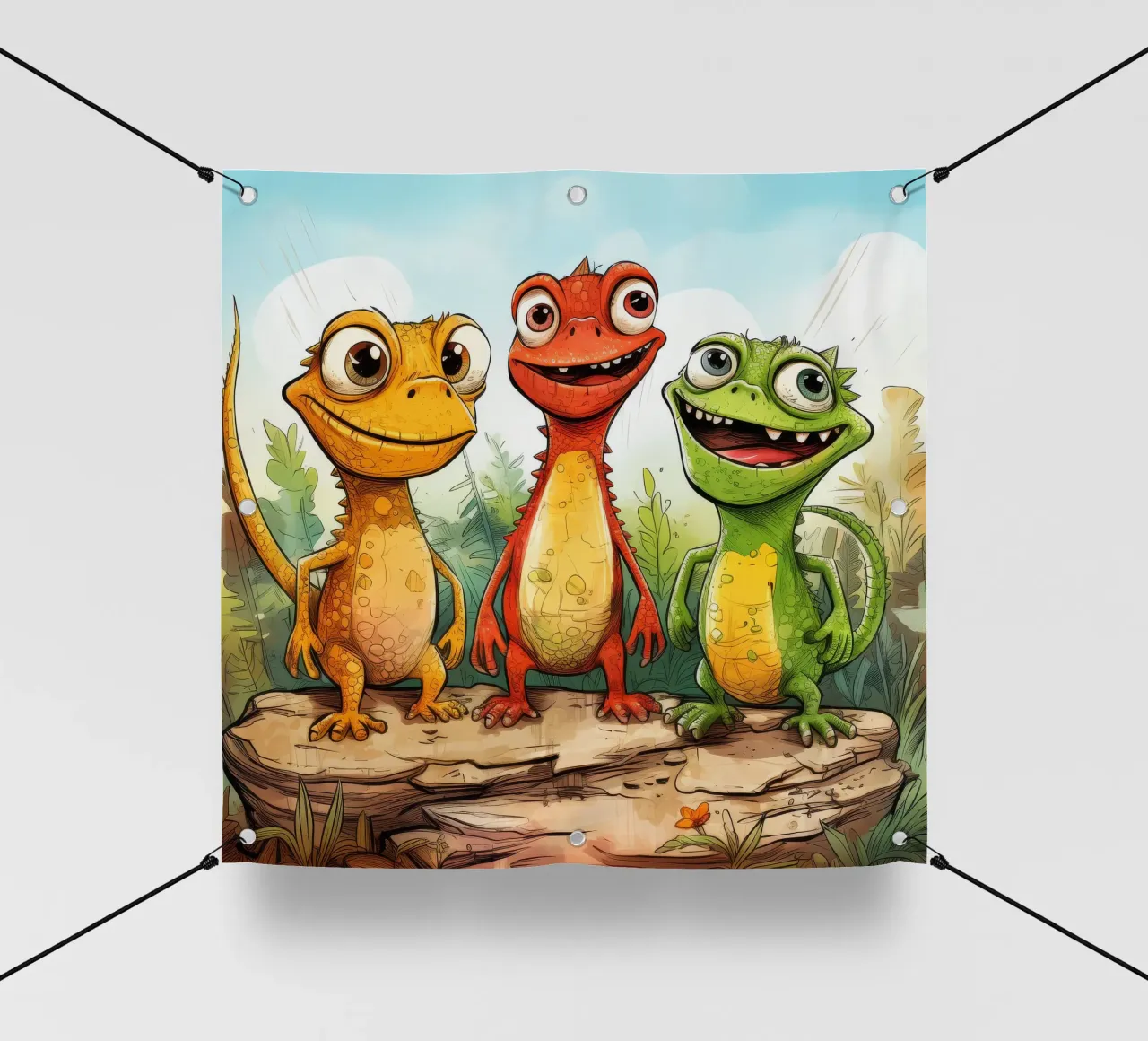 Retro Lizard Gang pvc cover by Funny Animals