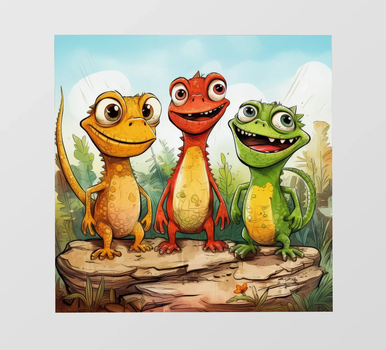Retro Lizard Gang pvc cover by Funny Animals