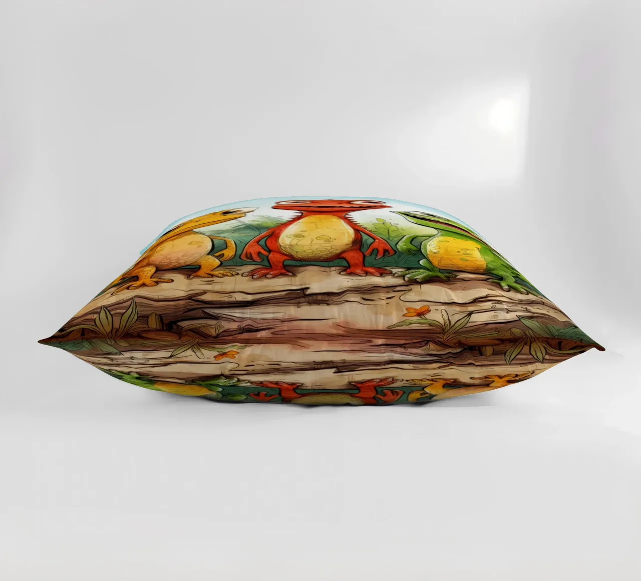 Retro Lizard Gang decorative cushion by Funny Animals