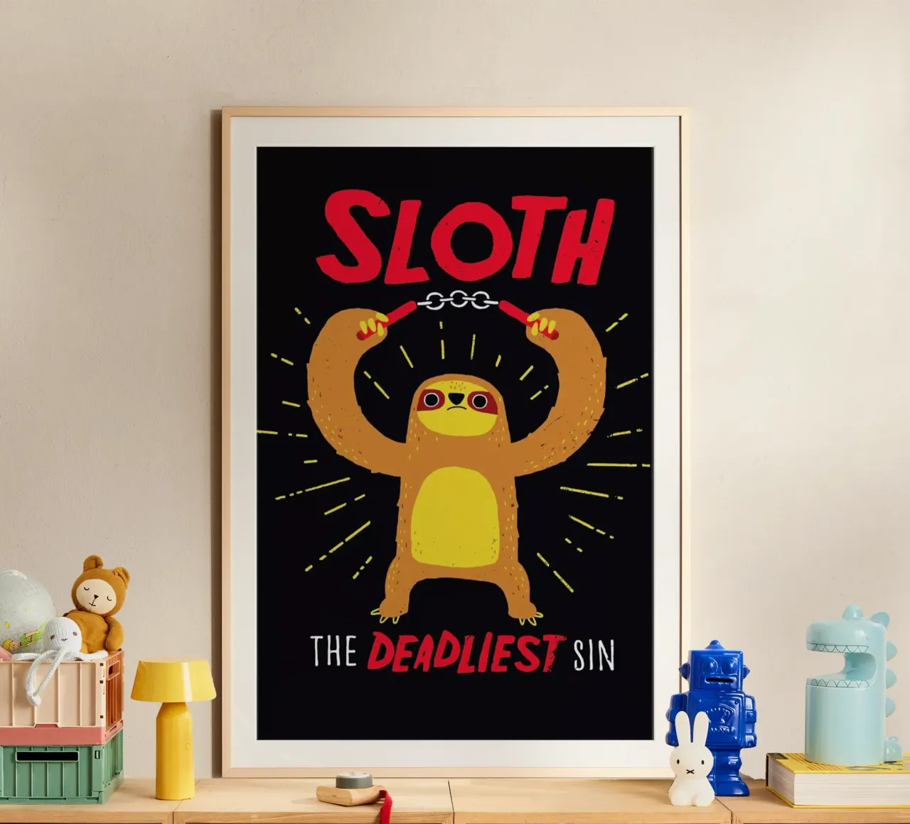 The Deadliest Sin poster con telaio in legno da DinoMike