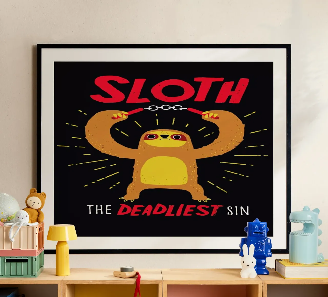 The Deadliest Sin poster con telaio in legno da DinoMike