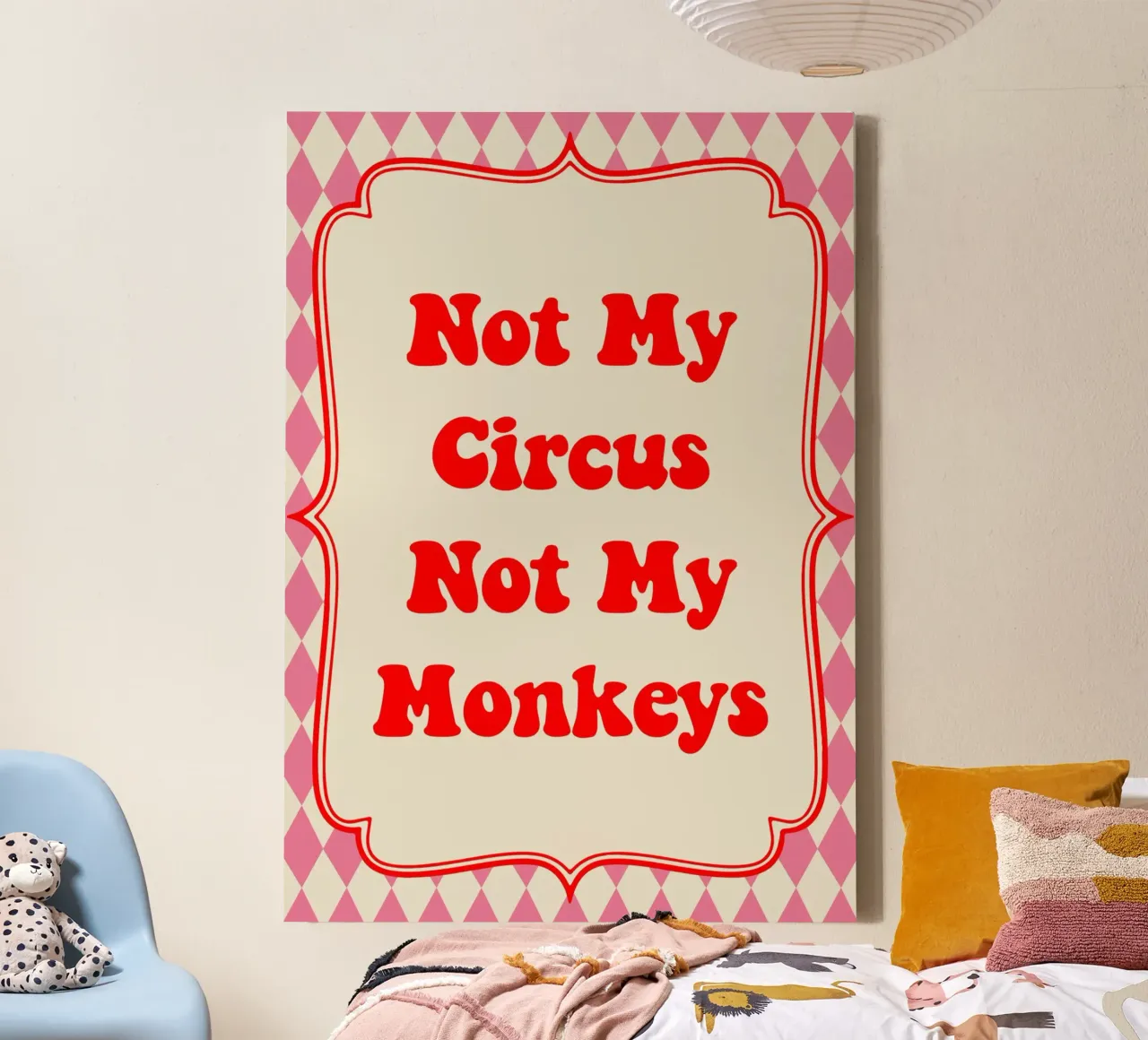 Not My Circus Not My Monkeys tela con Cornice a cassetta da Attaboy Dsgn