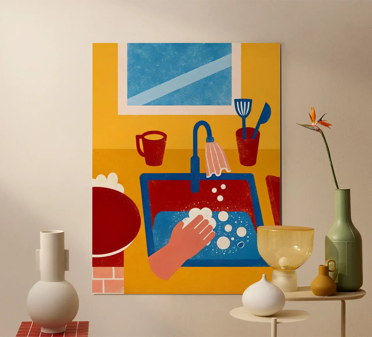 Lavare i piatti poster con telaio in plastica da THE LATEST SHOP