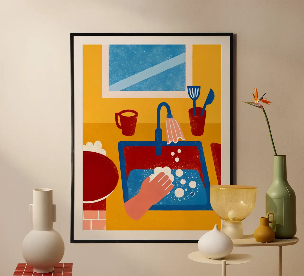 Lavare i piatti poster con telaio in plastica da THE LATEST SHOP