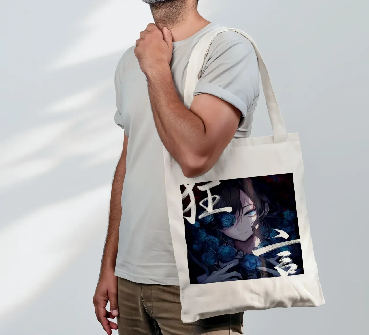 Ado Kyogen Rosa Blu borsa in juta da ManondeShop