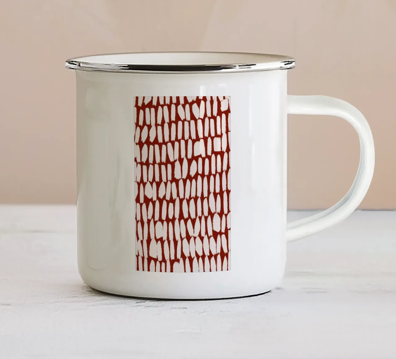 Thick Beige Strokes tazza in smalto da treechild