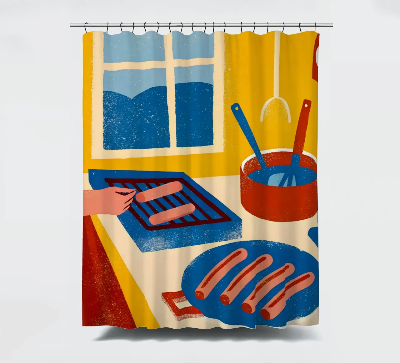 Cucinare le salsicce tenda da doccia da THE LATEST SHOP