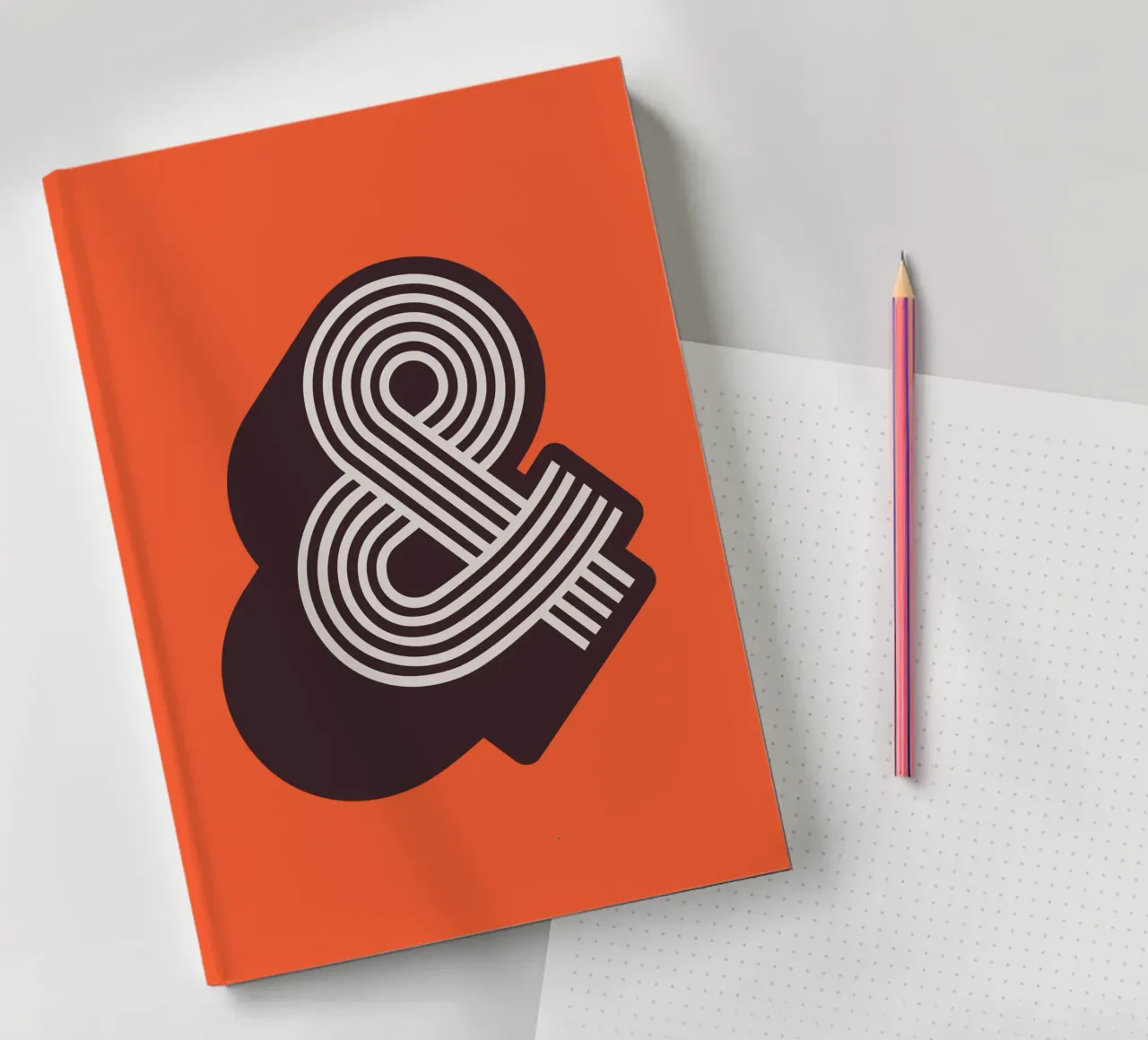 Ampersand Retro 3D and Symbol Typography & Art Print notebook by THE MOTIVATED TYPE