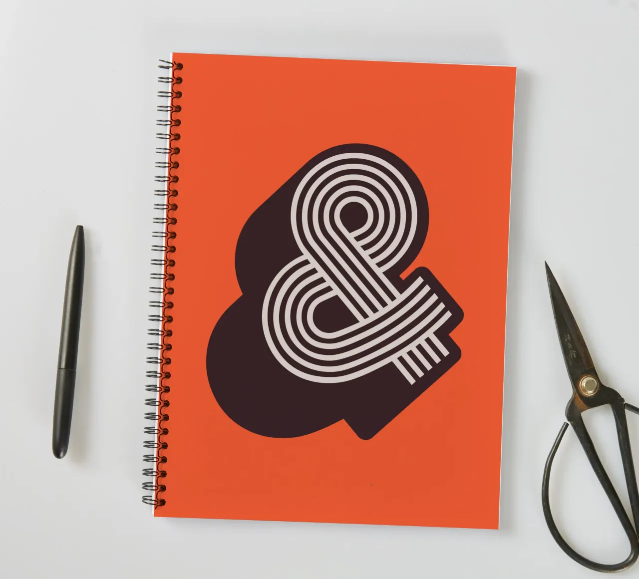 Ampersand Retro 3D and Symbol Typography & Art Print spiral notebook by THE MOTIVATED TYPE