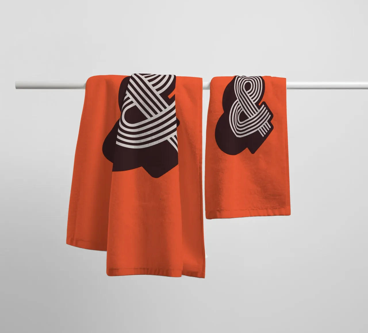Ampersand Retro 3D and Symbol Typography & Art Print towel by THE MOTIVATED TYPE