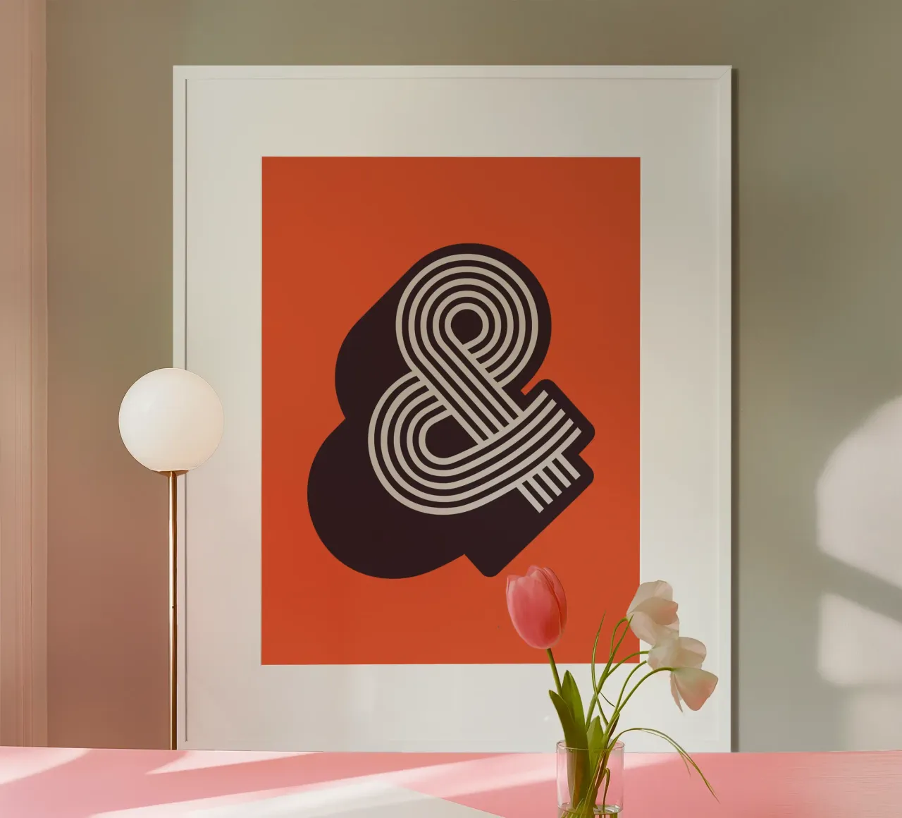 Ampersand Retro 3D and Symbol Typography & Art Print poster by THE MOTIVATED TYPE