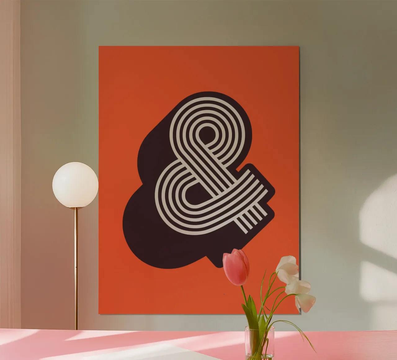 Ampersand Retro 3D and Symbol Typography & Art Print poster by THE MOTIVATED TYPE
