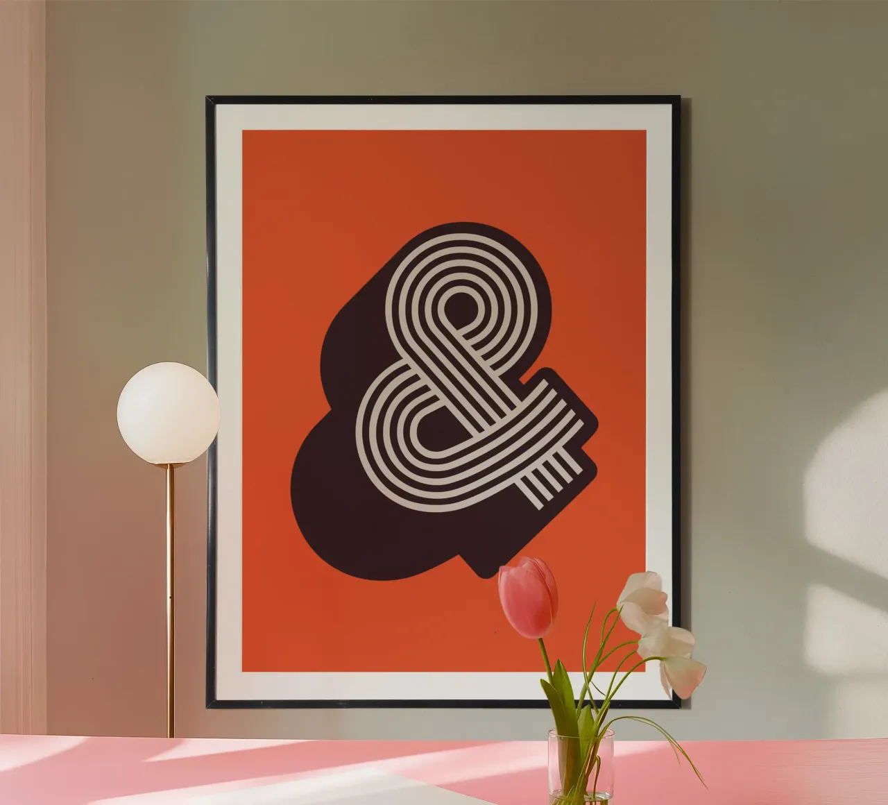 Ampersand Retro 3D and Symbol Typography & Art Print poster by THE MOTIVATED TYPE
