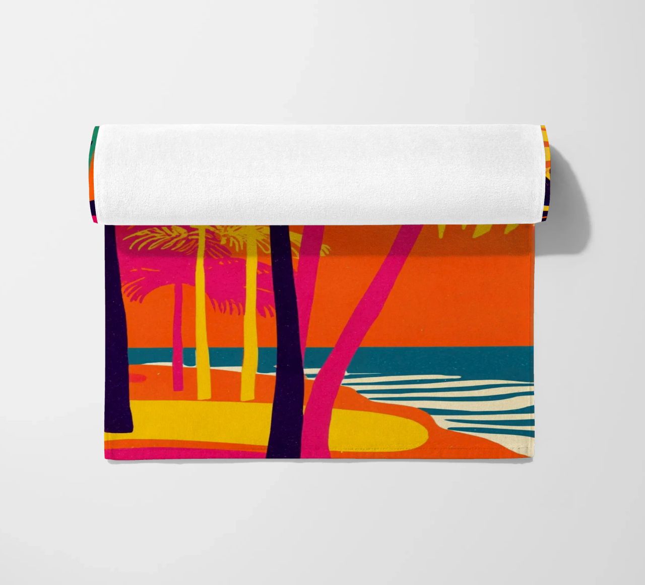 Atmosfera da spiaggia caraibica nel design di Memphis telo mare da Autofocus