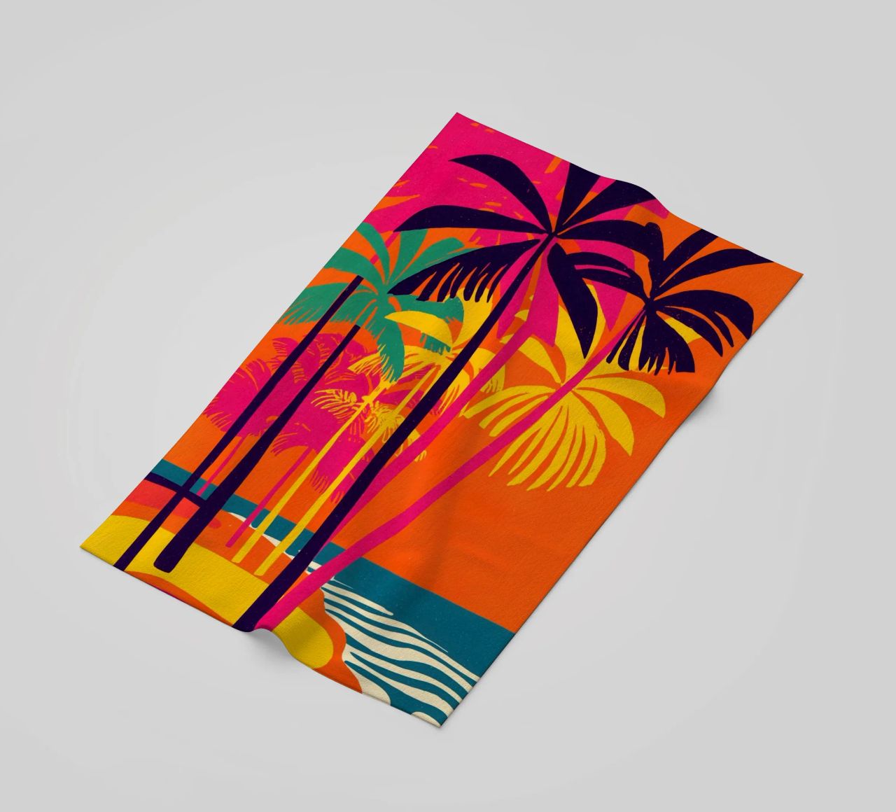 Atmosfera da spiaggia caraibica nel design di Memphis telo mare da Autofocus