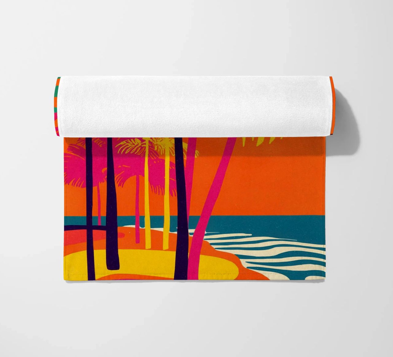 Atmosfera da spiaggia caraibica nel design di Memphis telo mare da Autofocus