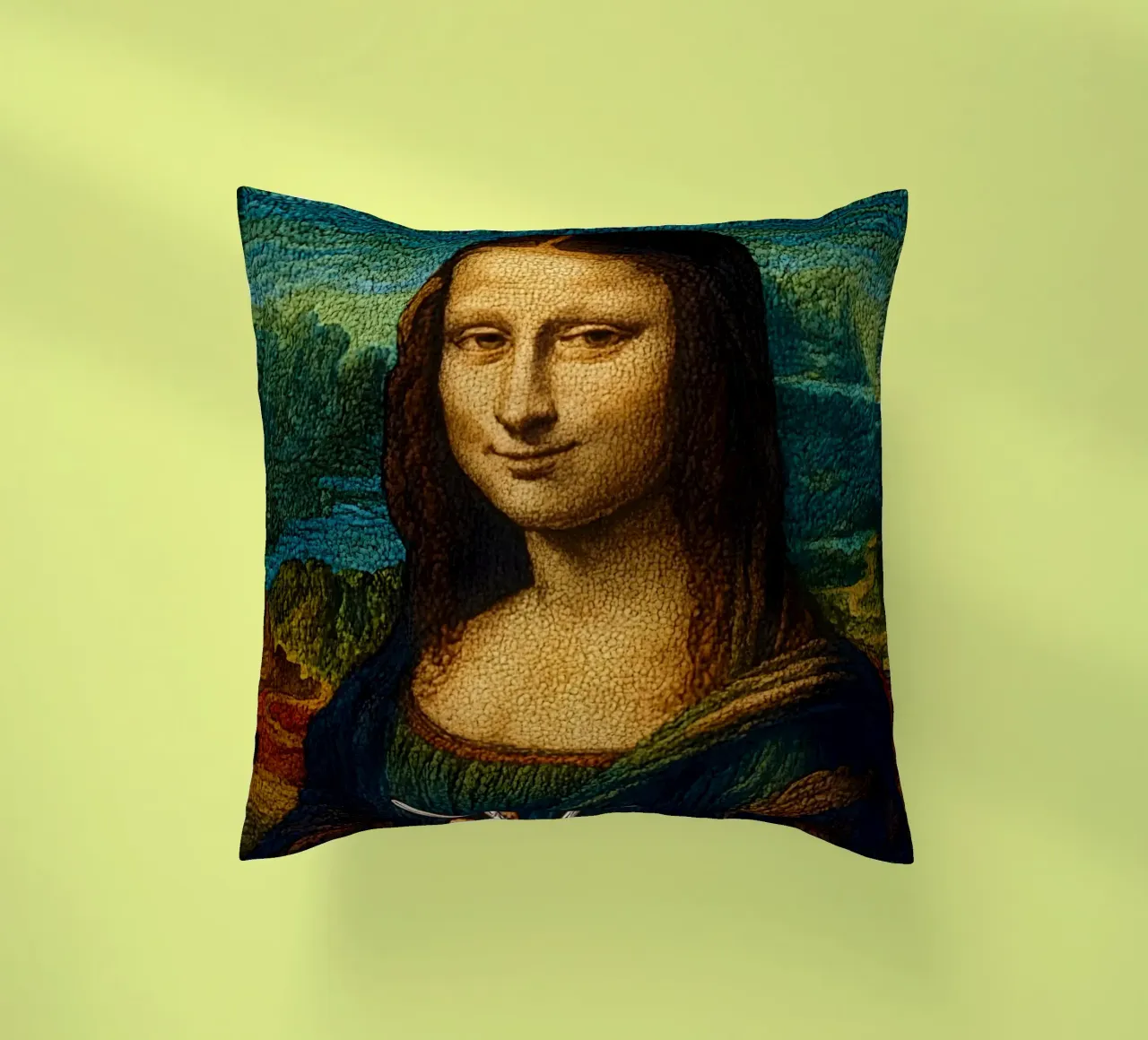 Ritratto di Monna Lisa a maglia cuscino da ARTOMATIC