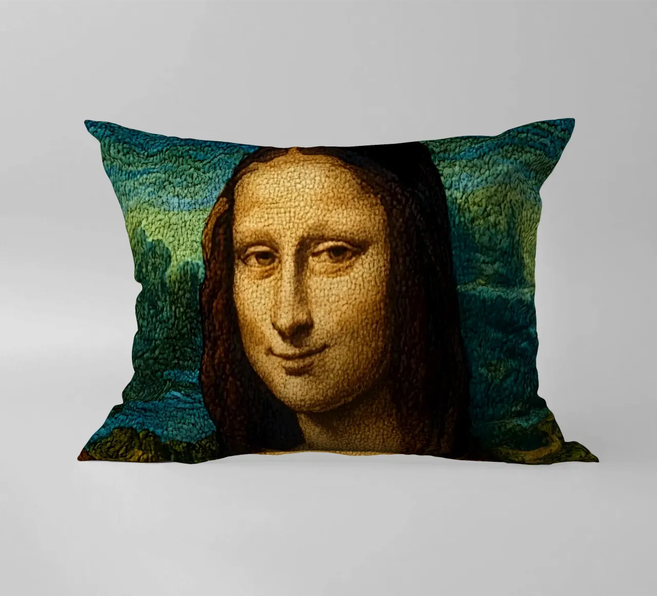 Ritratto di Monna Lisa a maglia cuscino da ARTOMATIC