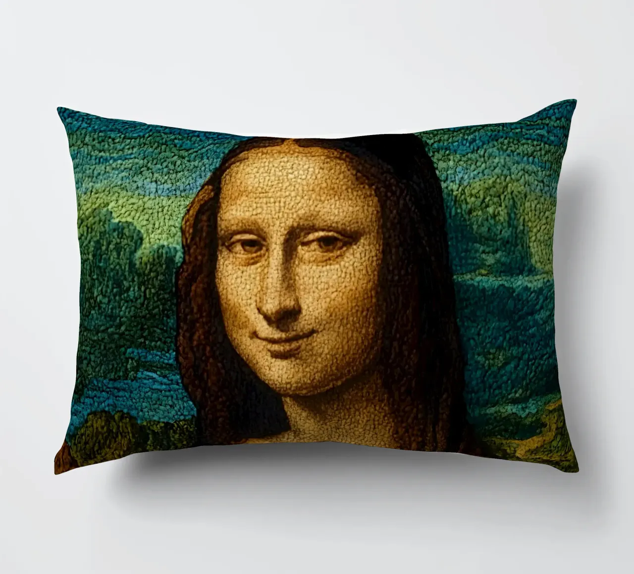 Ritratto di Monna Lisa a maglia cuscino da ARTOMATIC