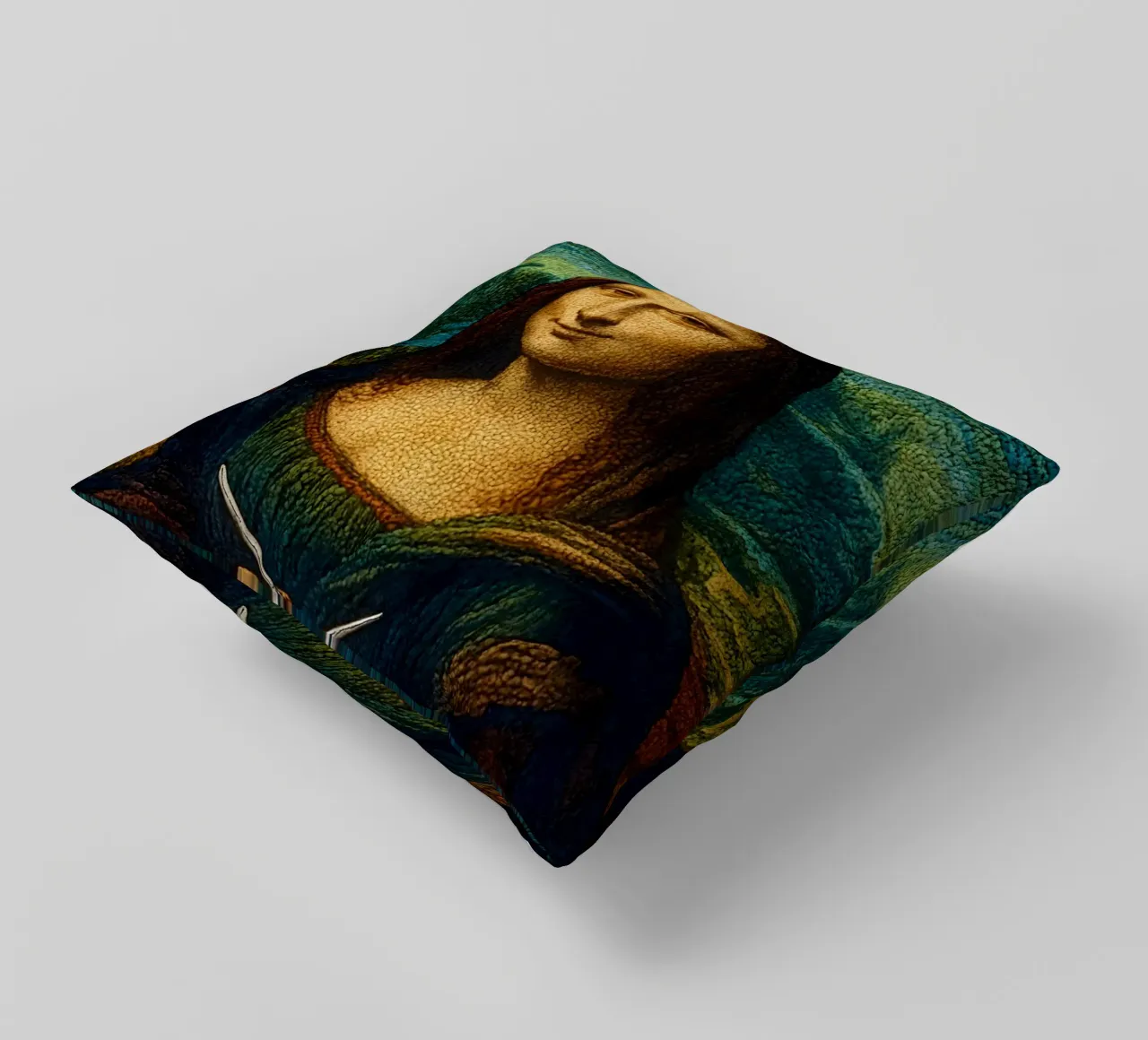 Ritratto di Monna Lisa a maglia cuscino da ARTOMATIC