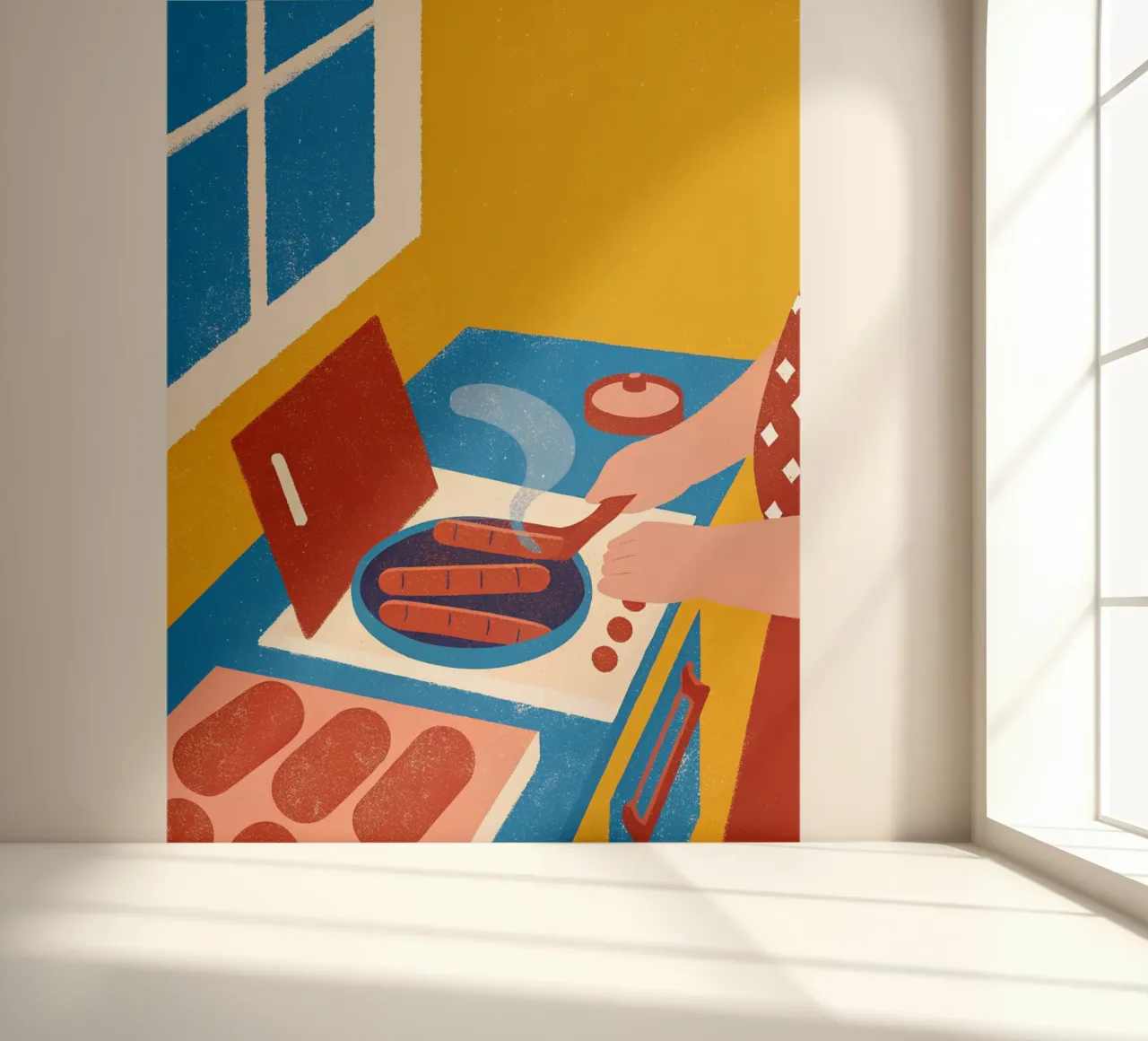 Cooking Sausages photo wallpaper by THE LATEST SHOP