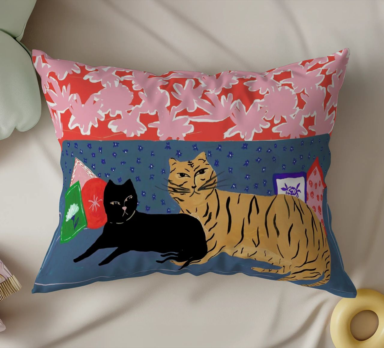 Cats Will Be Cats decorative cushion by Atelier Mave