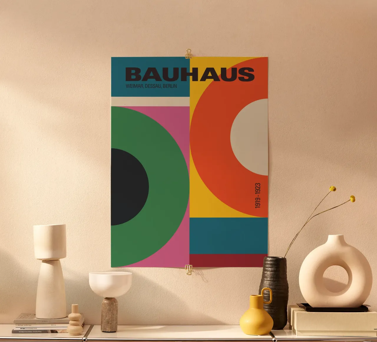 Colourful Bauhaus Geometric Exhibition Minimalist Art Print hahnemühle by THE MOTIVATED TYPE