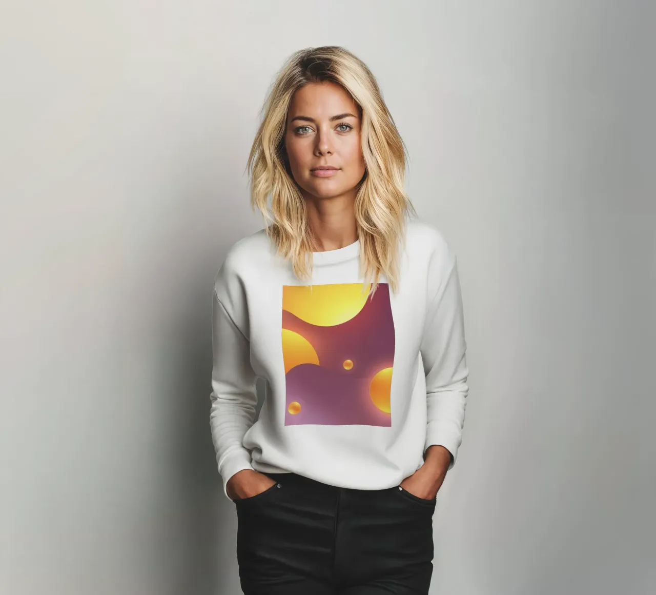 Design astratto e colorato, con forme morbide e luminose. felpa da DesignDoodle