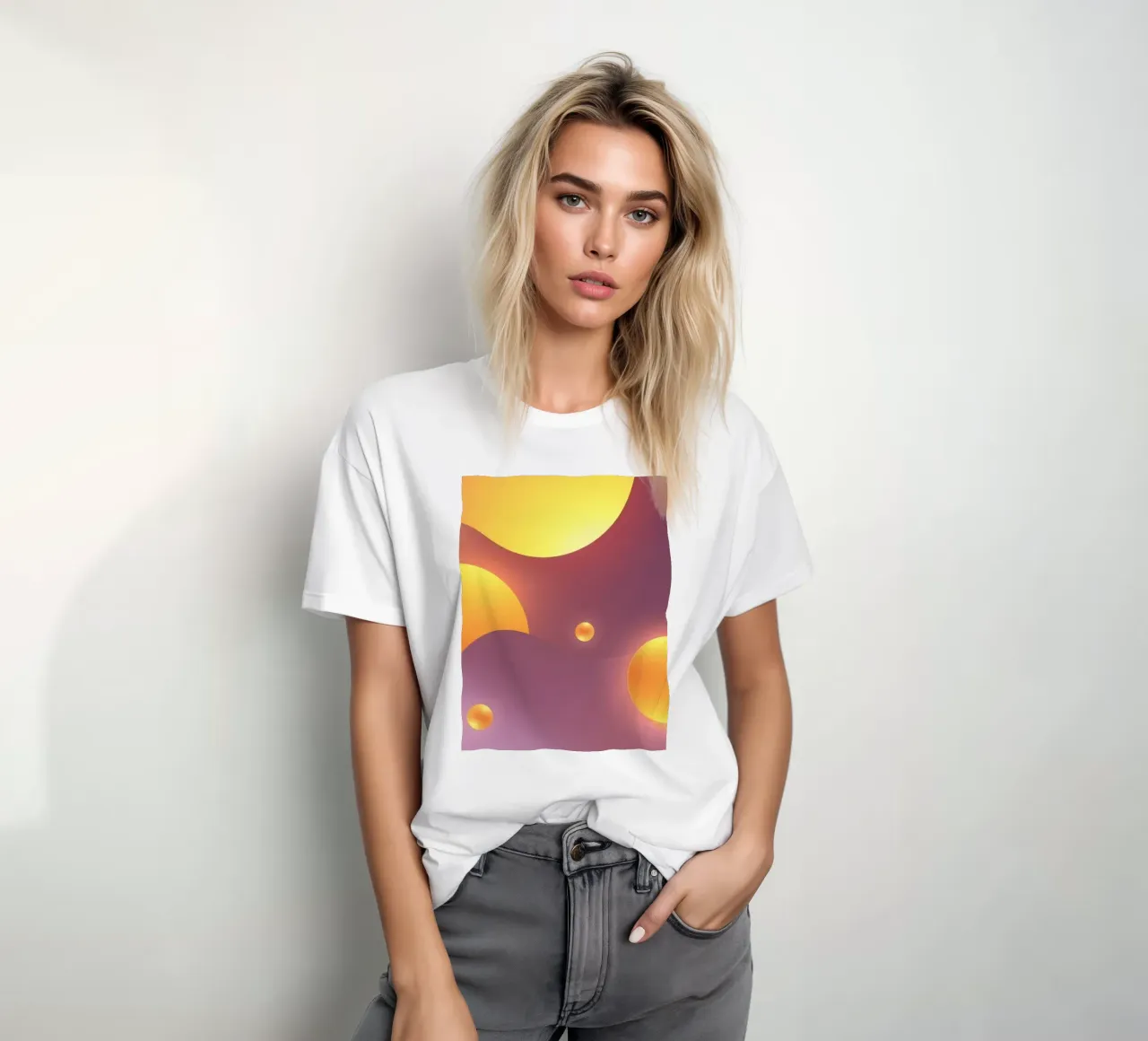 Design astratto e colorato, con forme morbide e luminose. t-shirt da DesignDoodle