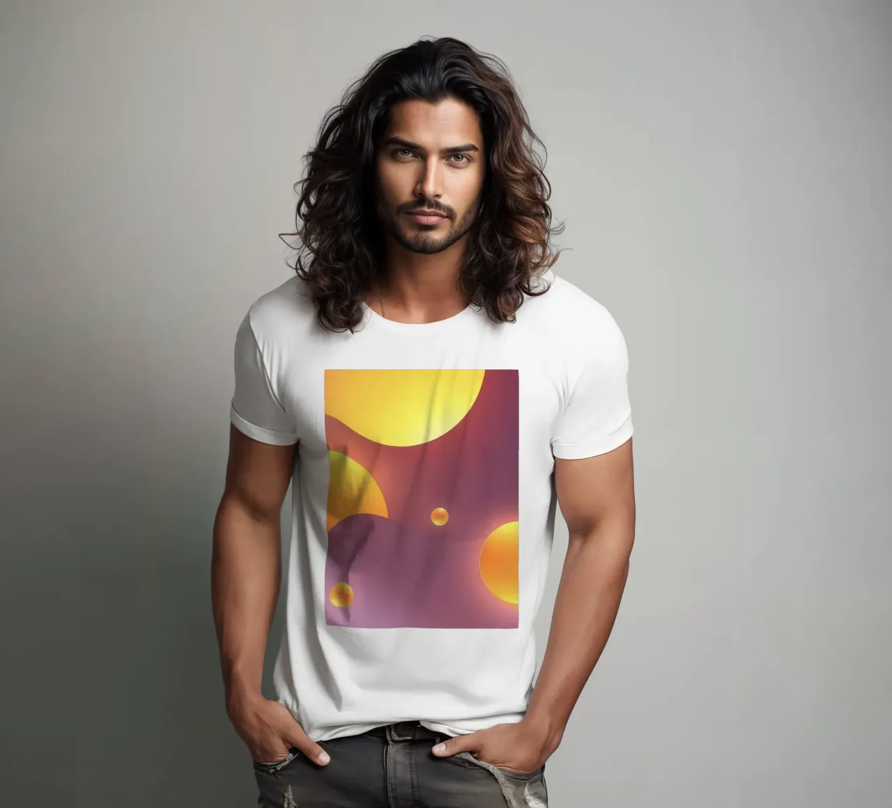 Design astratto e colorato, con forme morbide e luminose. t-shirt da DesignDoodle