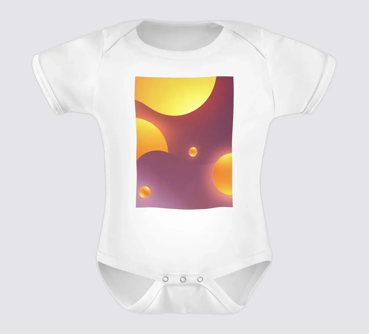Design astratto e colorato, con forme morbide e luminose. body neonato maniche corte da DesignDoodle