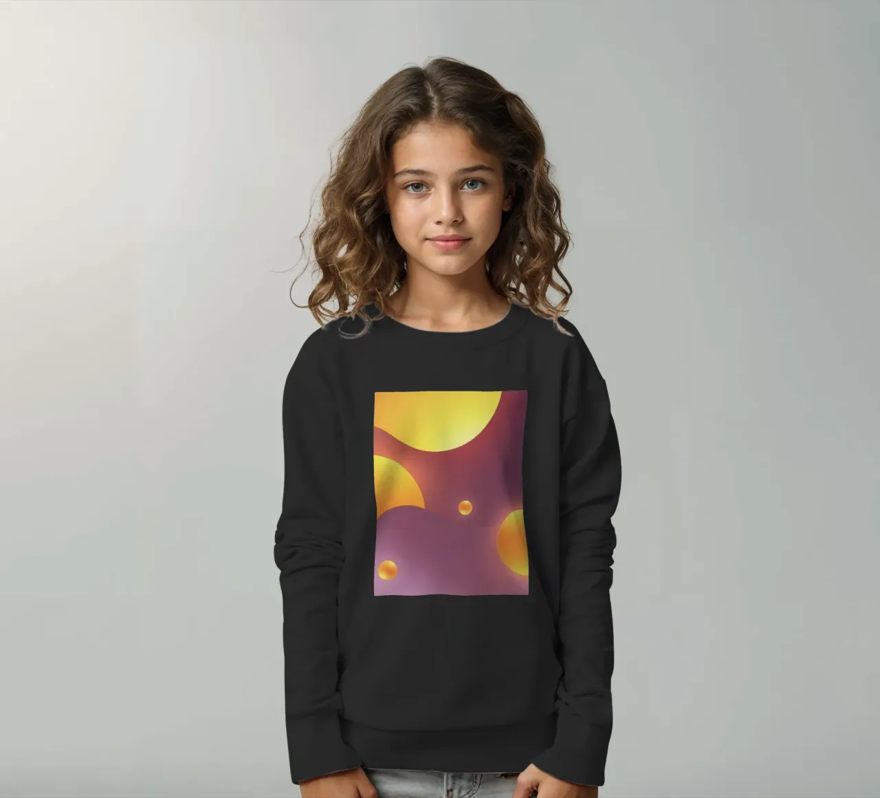 Design astratto e colorato, con forme morbide e luminose. felpa bambino da DesignDoodle