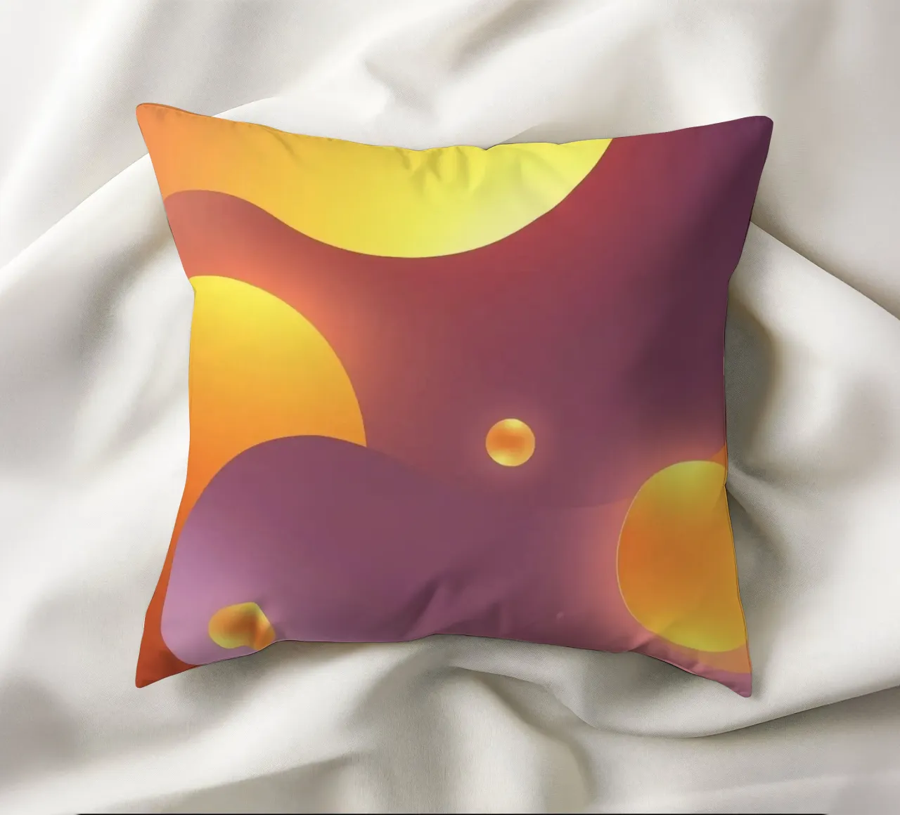 Design astratto e colorato, con forme morbide e luminose. cuscino da DesignDoodle