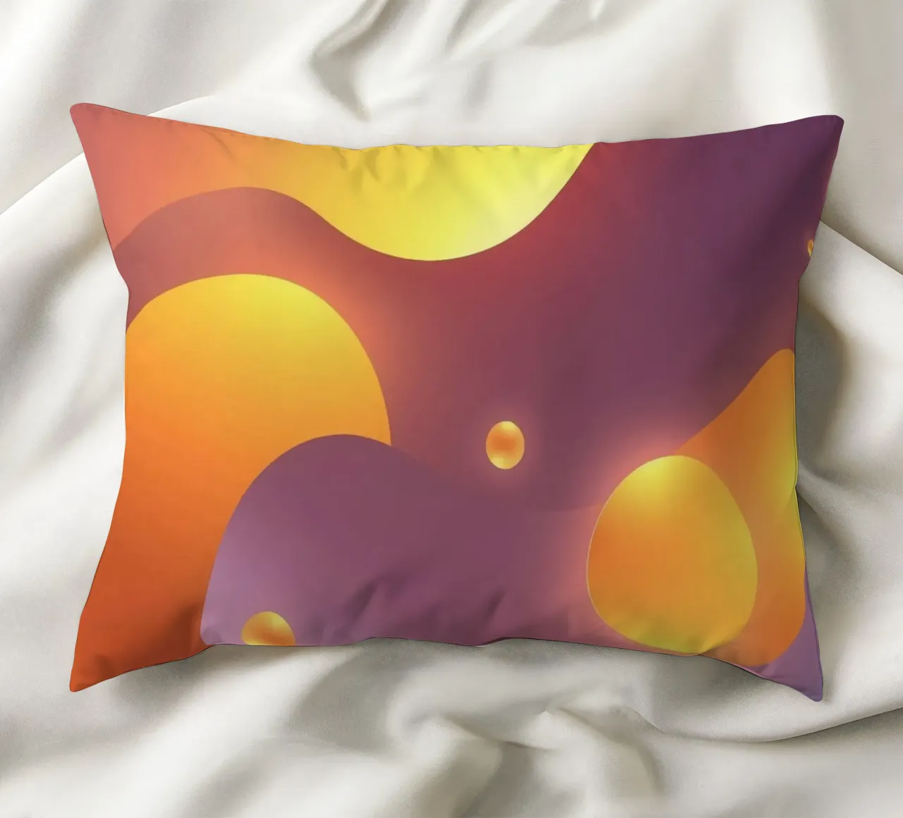 Design astratto e colorato, con forme morbide e luminose. cuscino da DesignDoodle