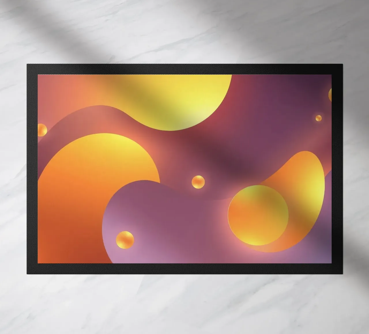 Design astratto e colorato, con forme morbide e luminose. zerbino da DesignDoodle