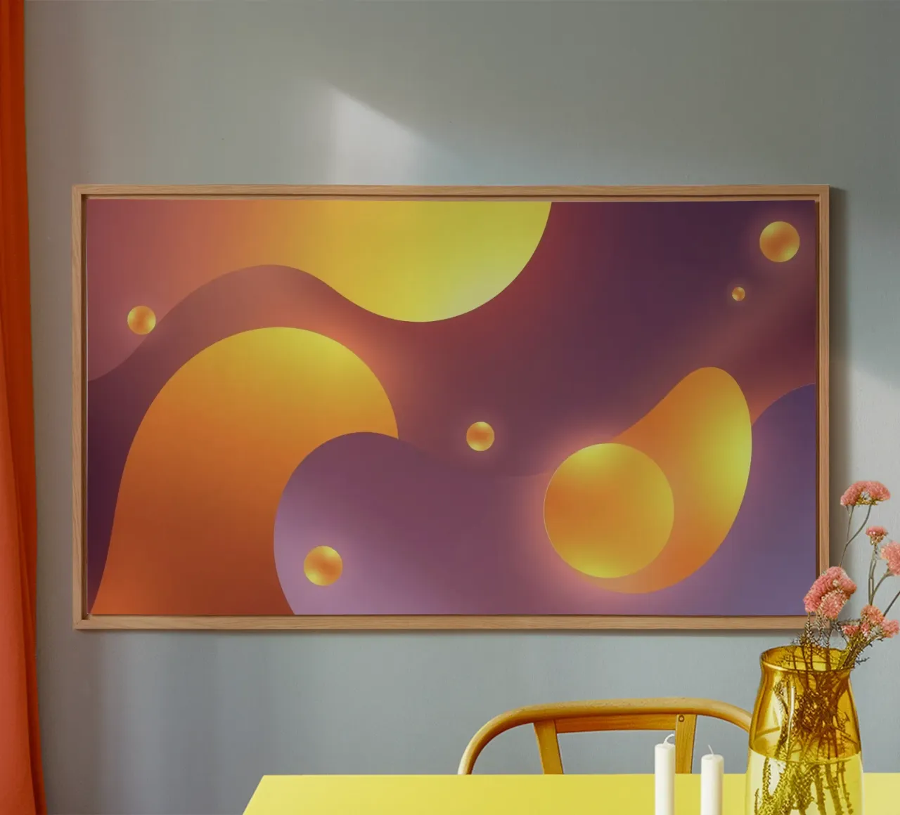 Design astratto e colorato, con forme morbide e luminose. alluminio dibond da DesignDoodle