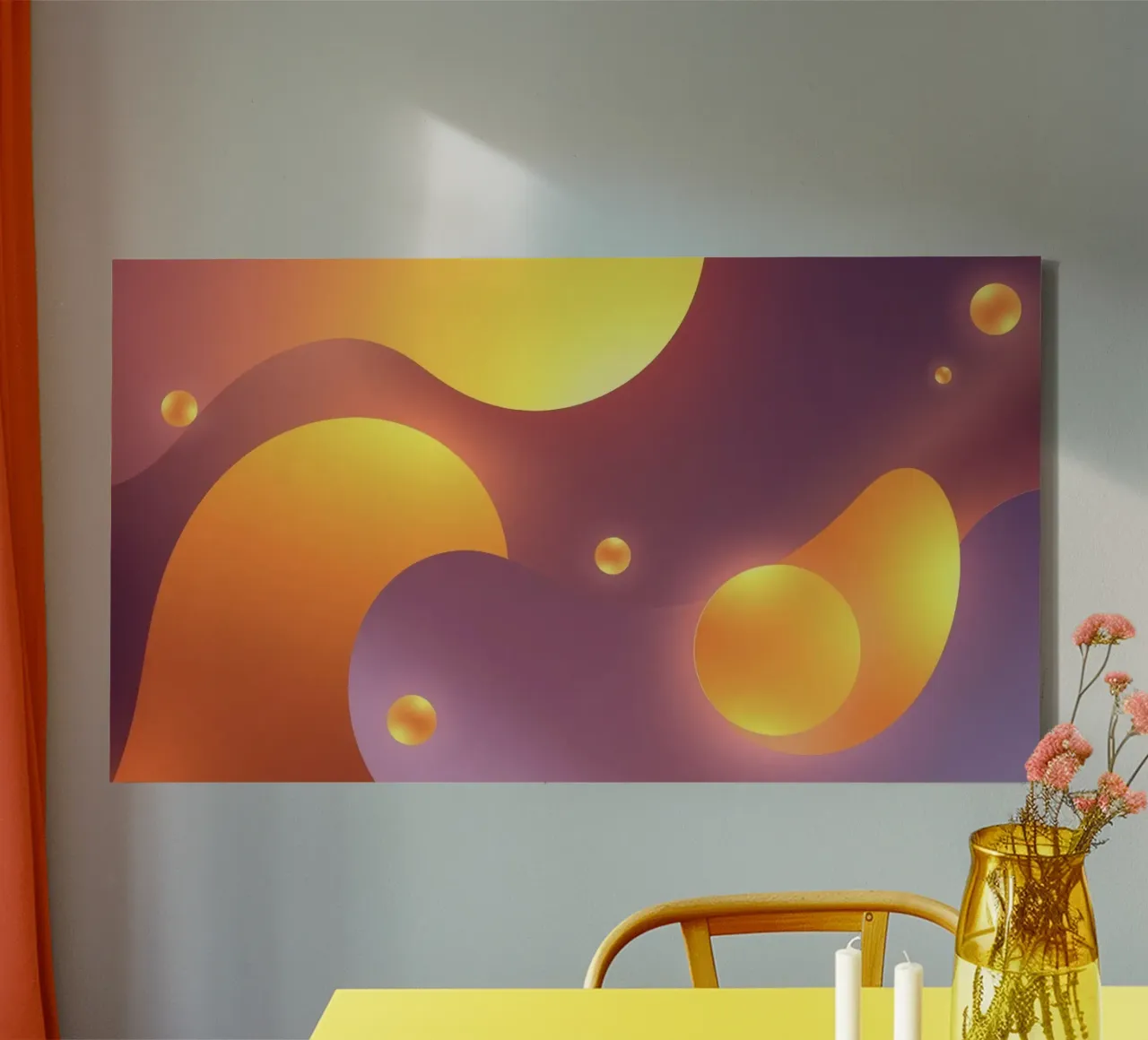 Design astratto e colorato, con forme morbide e luminose. tela da DesignDoodle