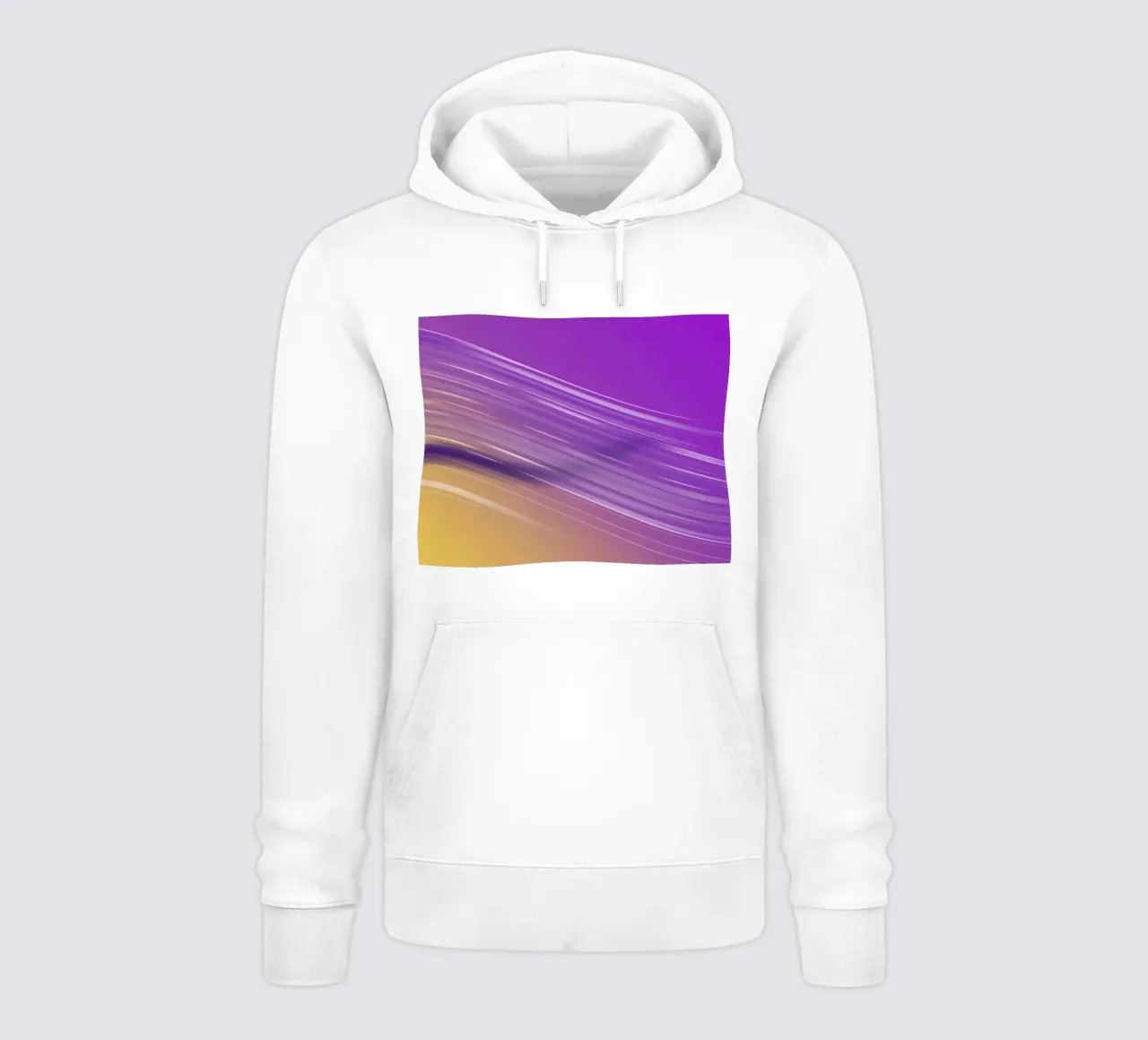 composizione di linee morbide e fluide in viola e giallo felpa con cappuccio da DesignDoodle