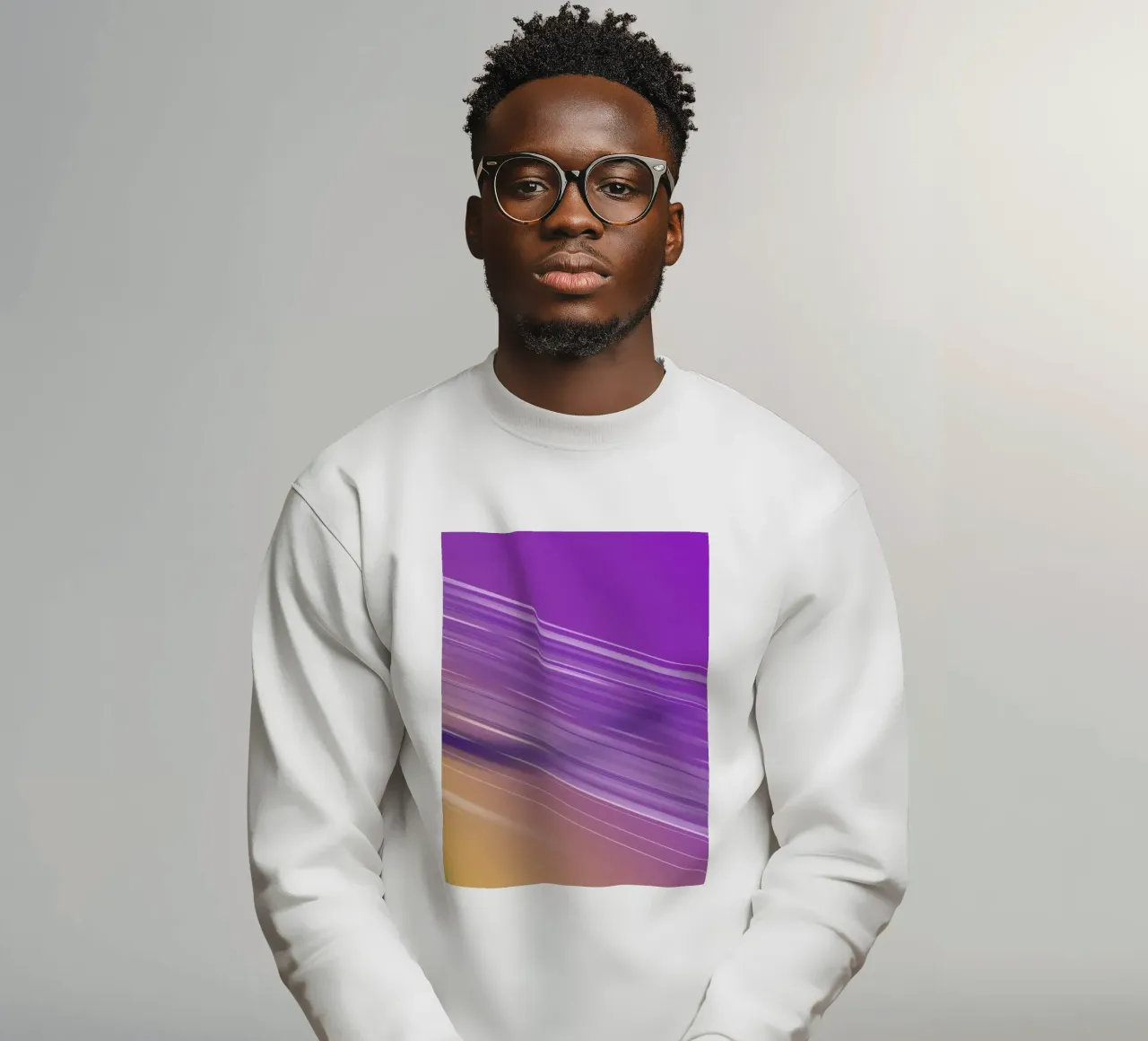 composizione di linee morbide e fluide in viola e giallo felpa da DesignDoodle