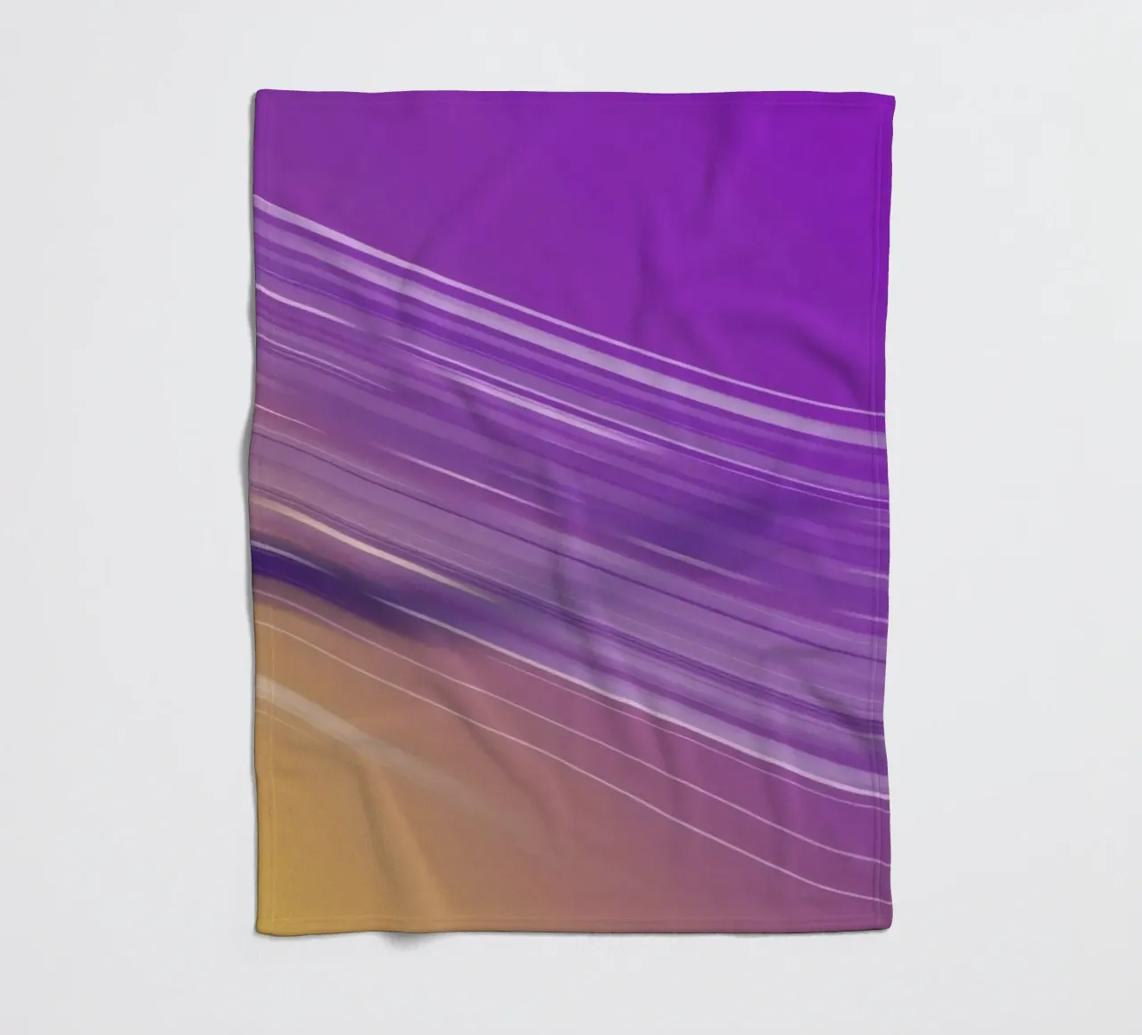 composizione di linee morbide e fluide in viola e giallo coperta in pile da DesignDoodle