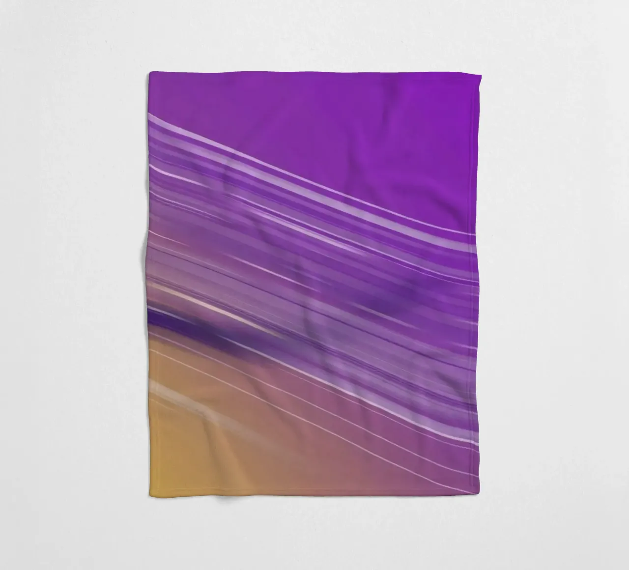 composizione di linee morbide e fluide in viola e giallo coperta in pile da DesignDoodle