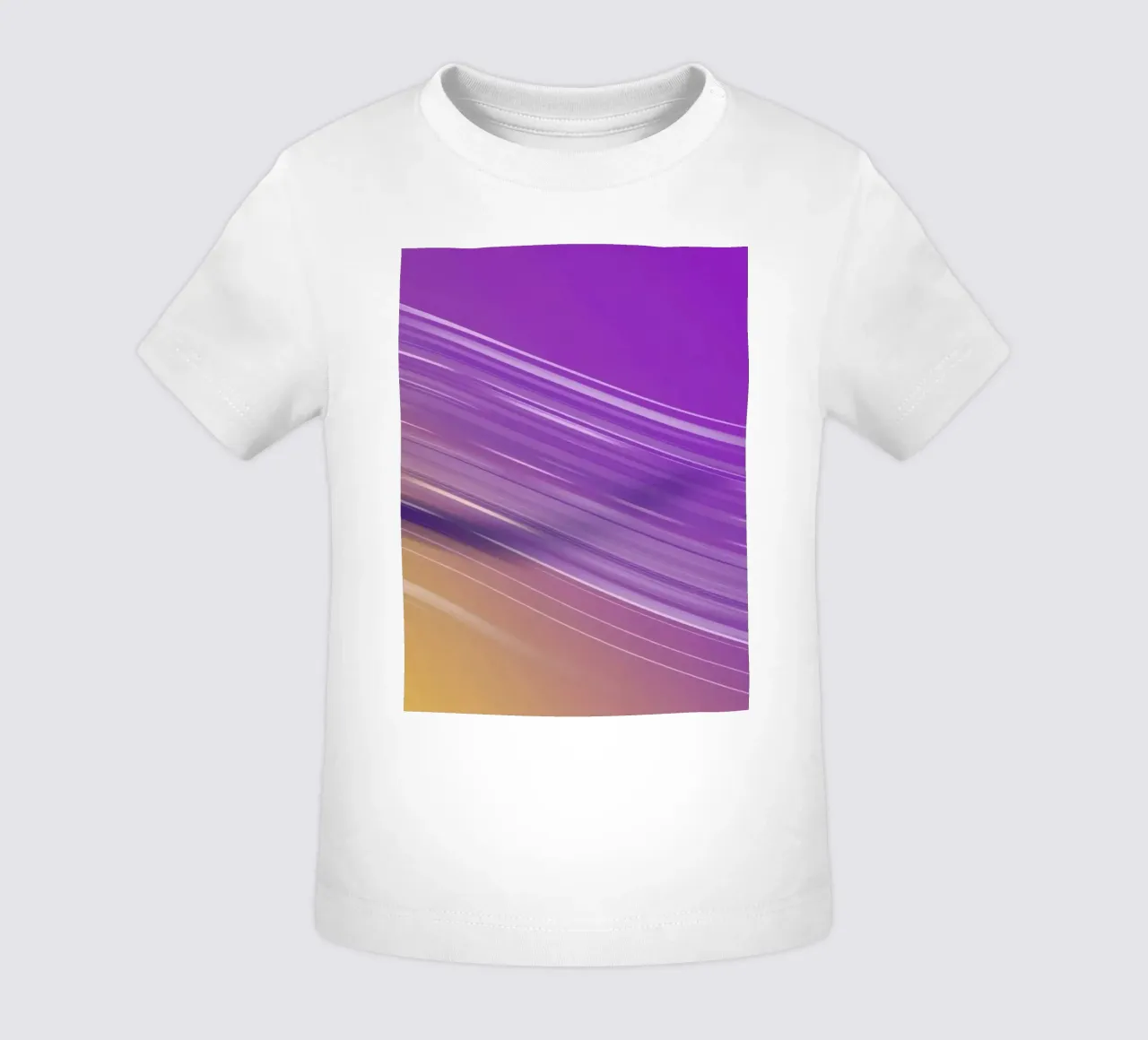 composizione di linee morbide e fluide in viola e giallo maglietta neonato da DesignDoodle