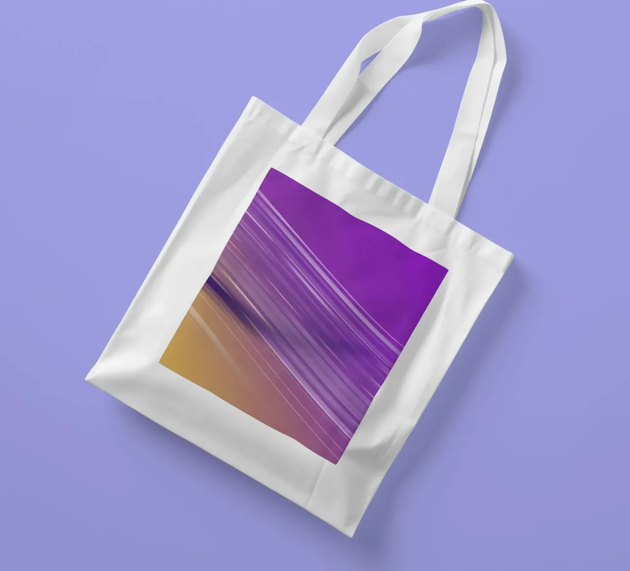 composizione di linee morbide e fluide in viola e giallo borsa in juta da DesignDoodle
