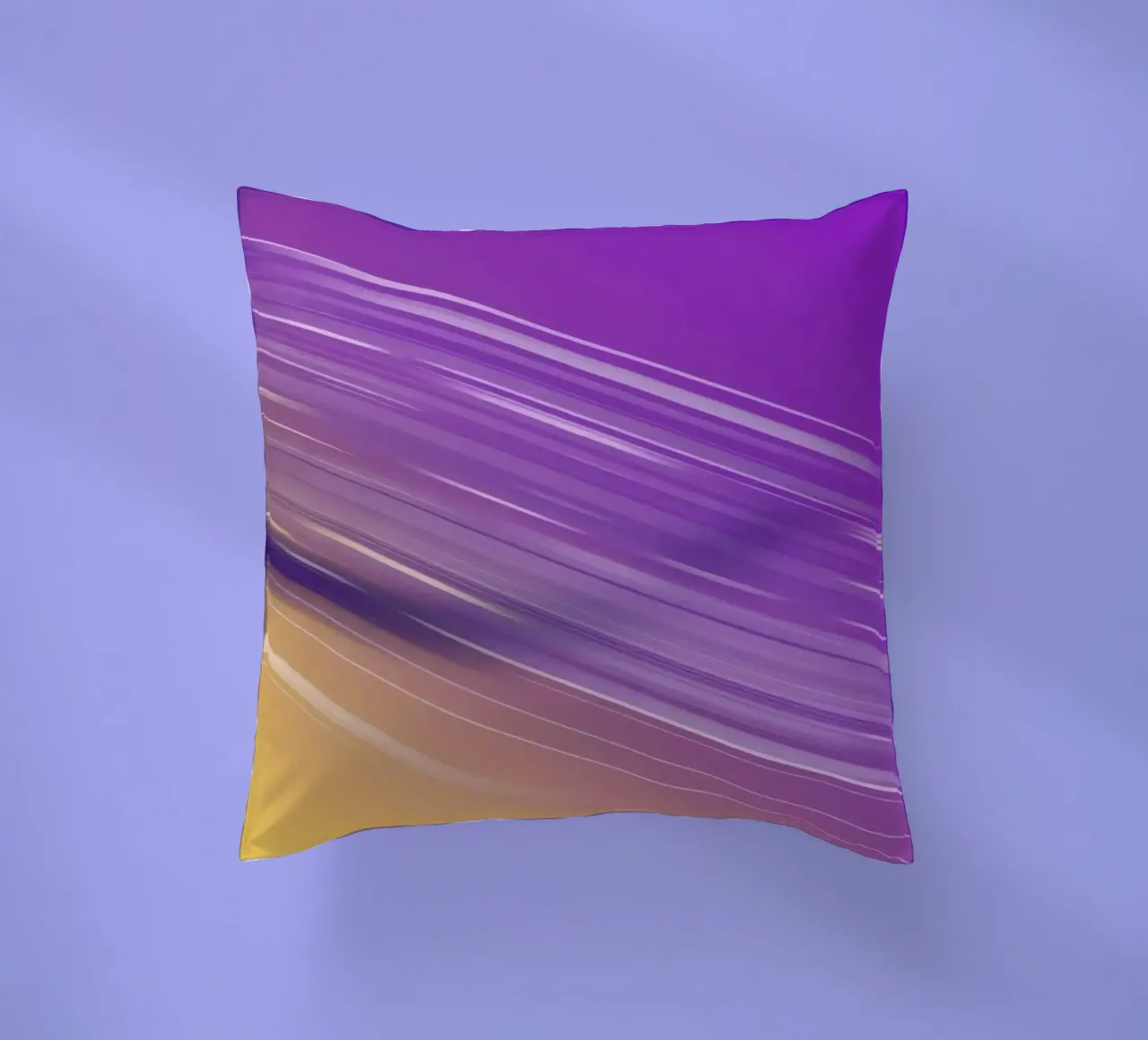 composizione di linee morbide e fluide in viola e giallo cuscino da DesignDoodle