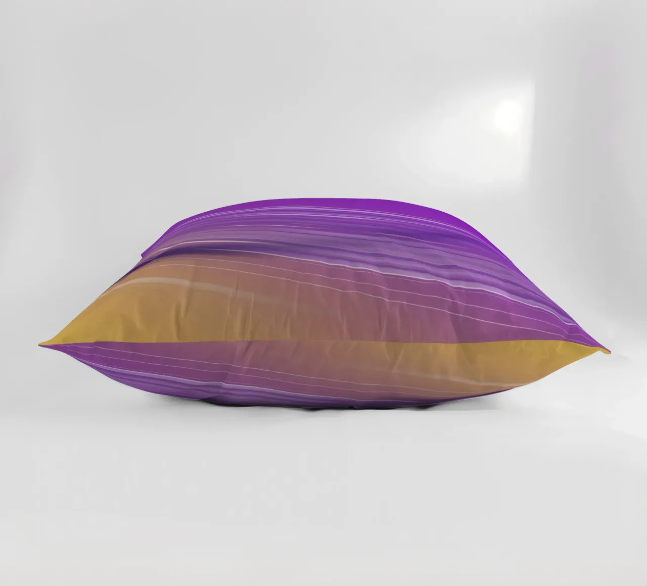 composizione di linee morbide e fluide in viola e giallo cuscino da DesignDoodle