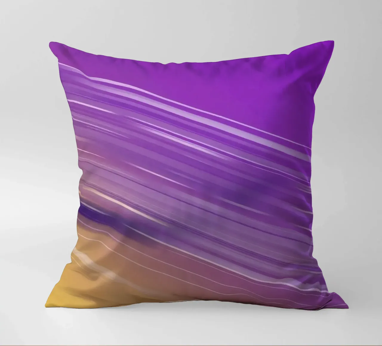 composizione di linee morbide e fluide in viola e giallo cuscino da DesignDoodle