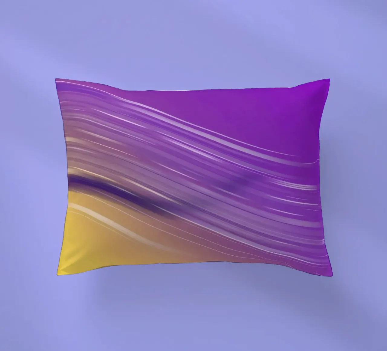 composizione di linee morbide e fluide in viola e giallo cuscino da DesignDoodle