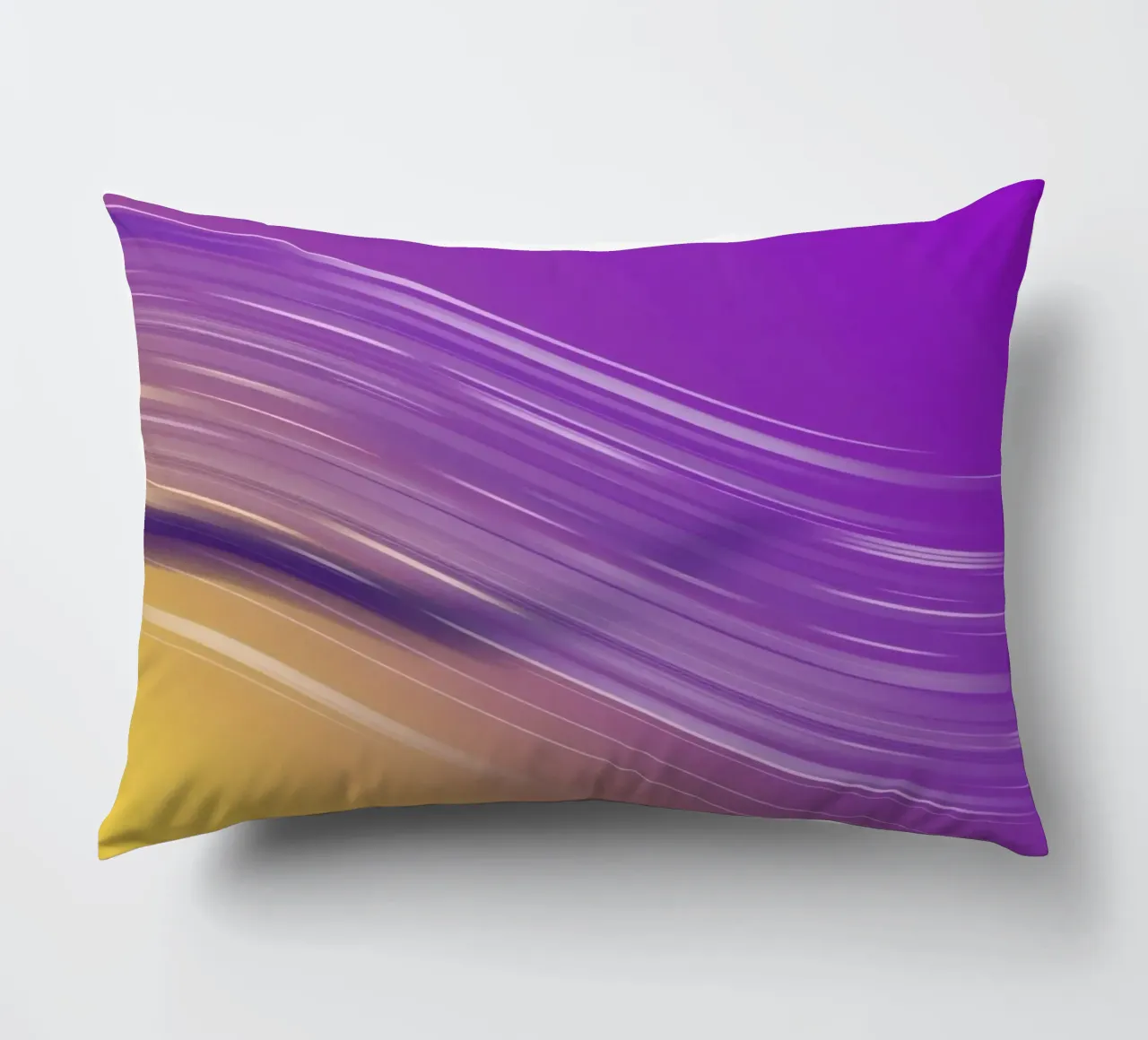 composizione di linee morbide e fluide in viola e giallo cuscino da DesignDoodle