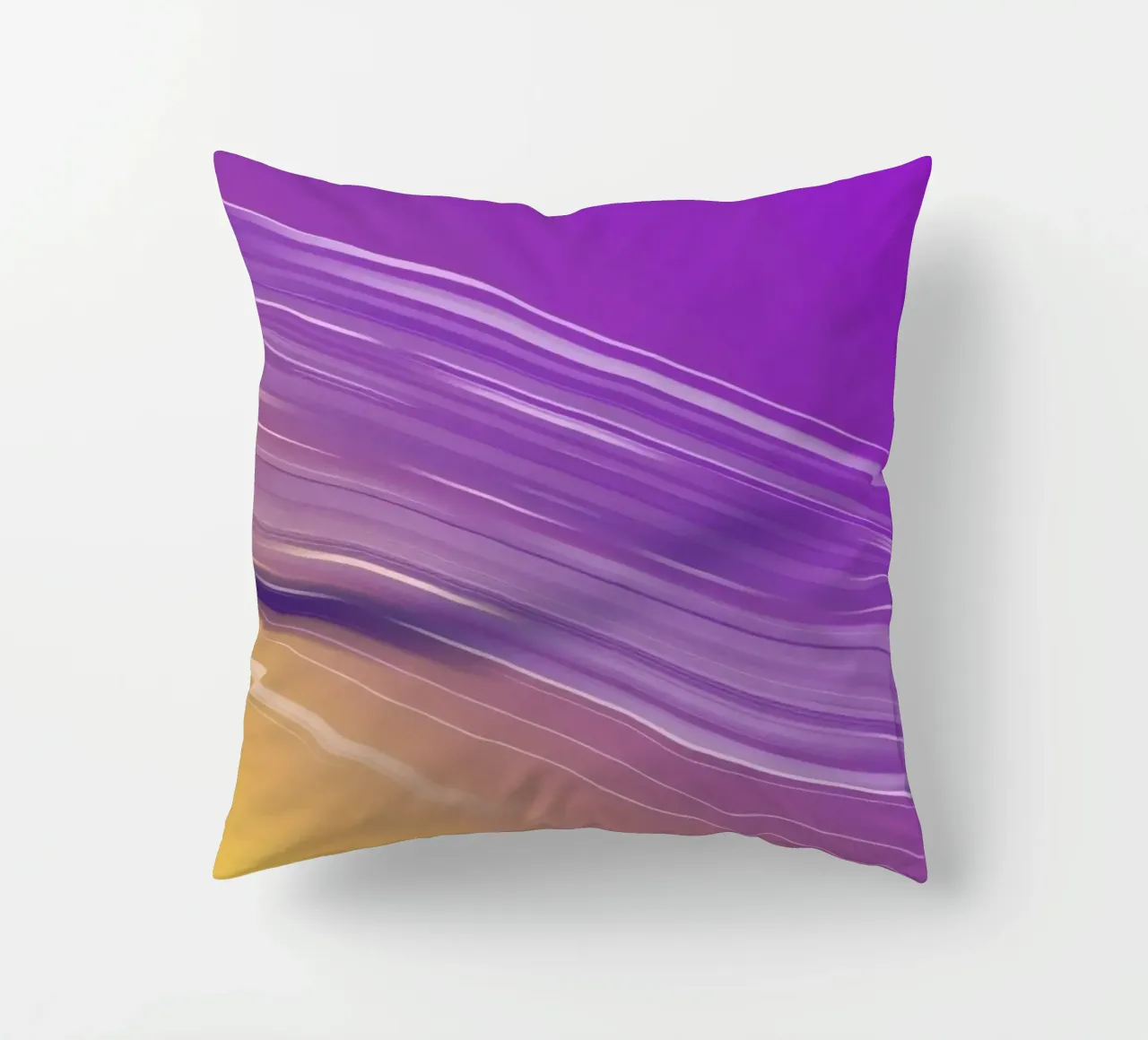 composizione di linee morbide e fluide in viola e giallo cuscino da DesignDoodle
